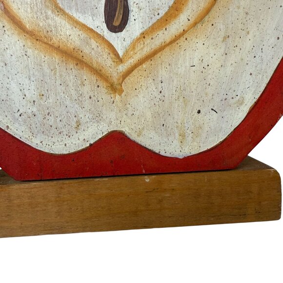 Wooden Napkin Holder Apple Handpainted Vintage Kitchen Decor Cottagecore Rustic - Picture 11 of 11